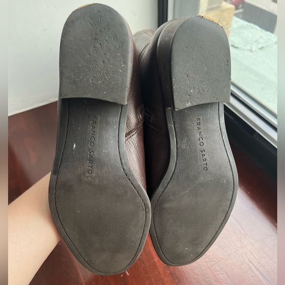 Tall Brown Leather Low Heel Boots - size 8.5 - Picture 8 of 10